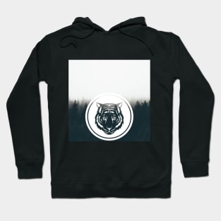 Tiger head with a cool forest background Hoodie